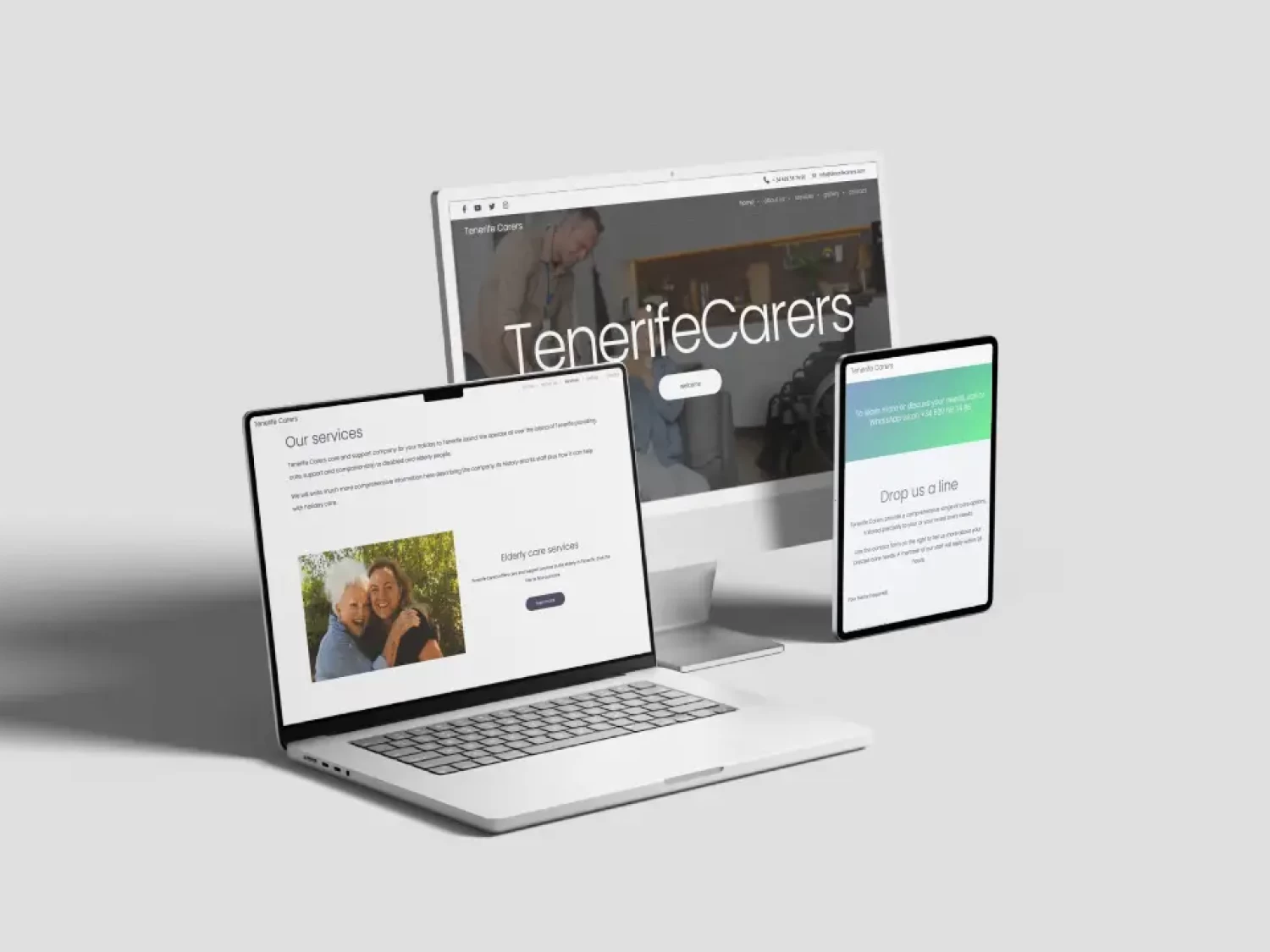 Tenerife Carers website development produced by Deepbluemedia, a web design company based on Tenerife